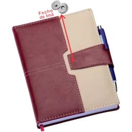 Agenda Executiva Vermelha c/ Fecho de Imã + Suporte p/ Caneta