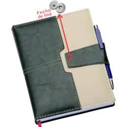 Agenda Executiva VERDE c/ Fecho de Imã + Suporte p/ Caneta
