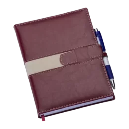 Agenda Executiva Vermelha c/ Fecho e Suporte p/ Caneta