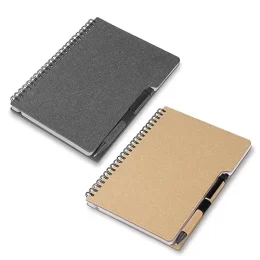 Caderno Capa em Papelão Reciclado c/ Caneta AI-CAD012